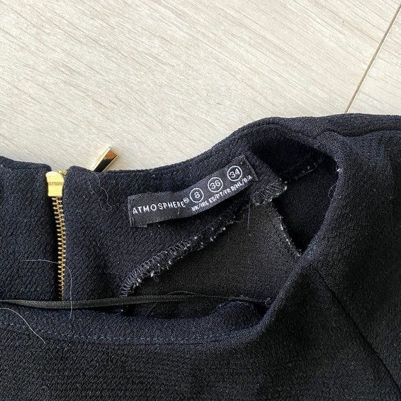 Primark Black White Gold back zip UK Size 8 Top - Picture 2 of 3